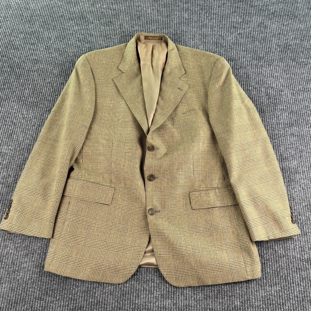 Chaps Ralph Lauren Blazer Men 44R Beige Glen Plaid 3 Button Sport Coat Canada